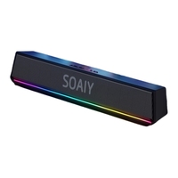 Soaiy SH02 Bluetooth Computer Speakers Gaming Soundbar Desktop Subwoofer Stereo Surround Music Audio Wired USB Loudspeaker