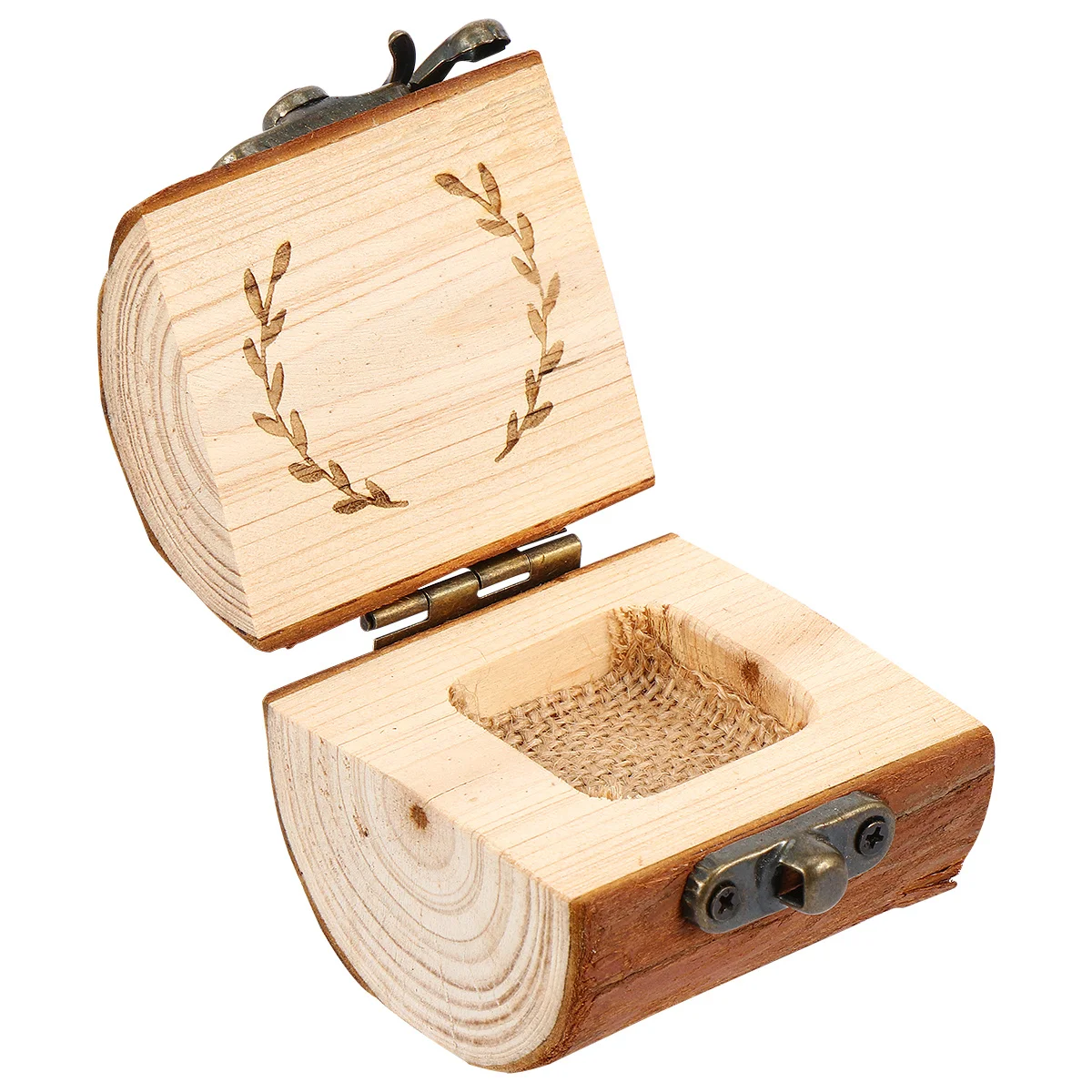 Wooden Ring Box Compact Lightweight Vintage Rustic Ring Holder For Wedding Engagement Party Display Storage Container Jewelry