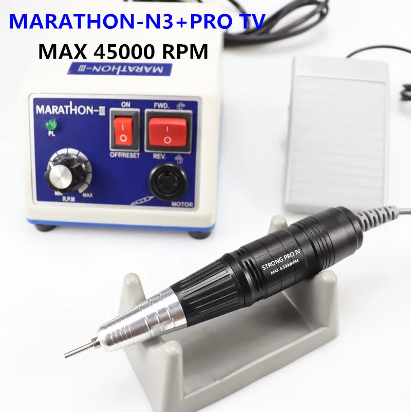 STRONG 210 Dental Lab MARATHON Micromotor Machine N3 + PRO  45000RPM handpiece Straight Contra Angle Handpiece