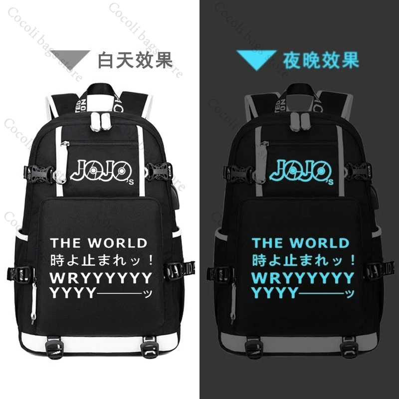 Anime JoJo's Bizarre Adventure Druckrucksack Schultasche Studententasche Lässiger Schulrucksack für Teenager Jungen Mädchen