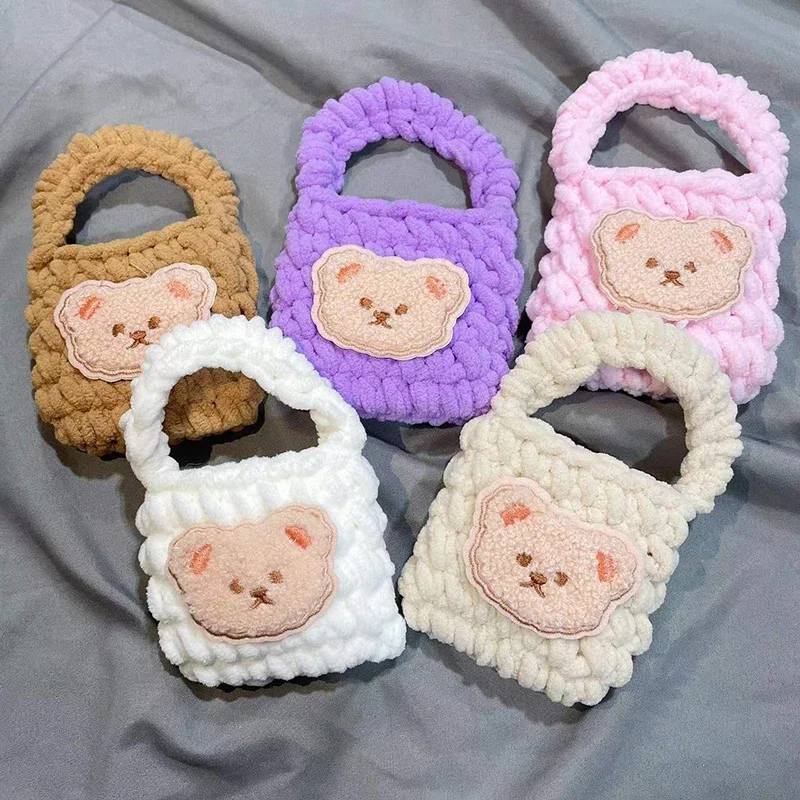 Knit Pouch Crochet Bag Earphones Storage Bag Cute Beer Headphone Holder Case Portable Headset Covers Woven Earphone Accessory