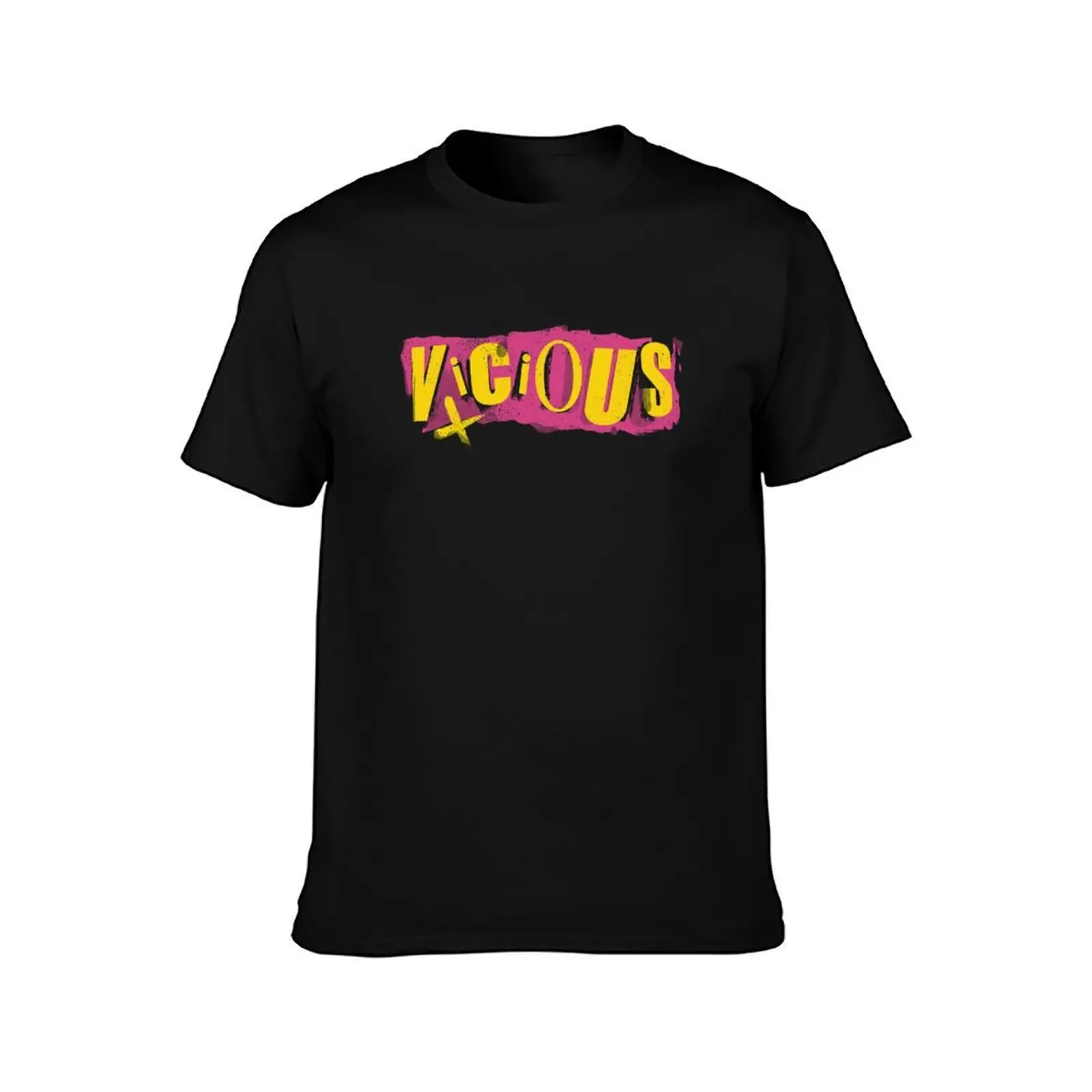 Vicious T-Shirt, Summer Casual Cotton Tee, Oversized Streetwear Tops, Vintage Graphic Print, Loose Fit Short Sleeve, 100% Cotton