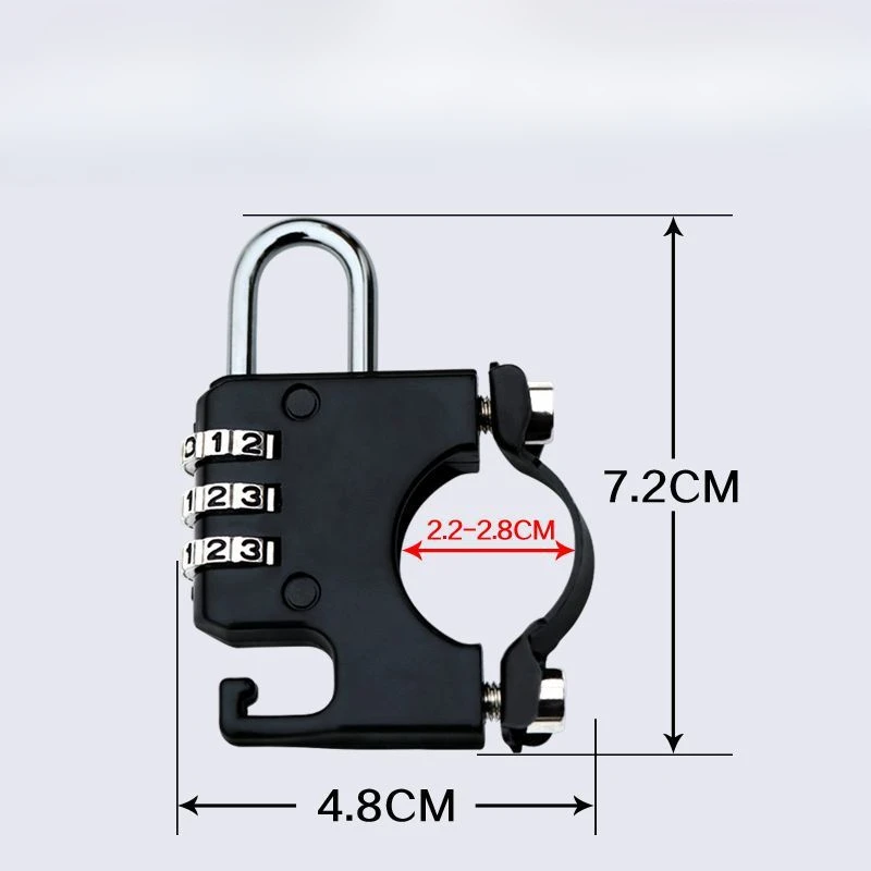 Universal 22-28mm Motorcycle Helmet Lock Combination Anti-theft With Storage Hook For CFMOTO SYM HAOJUE KYMCO Benelli HONDA VOGE