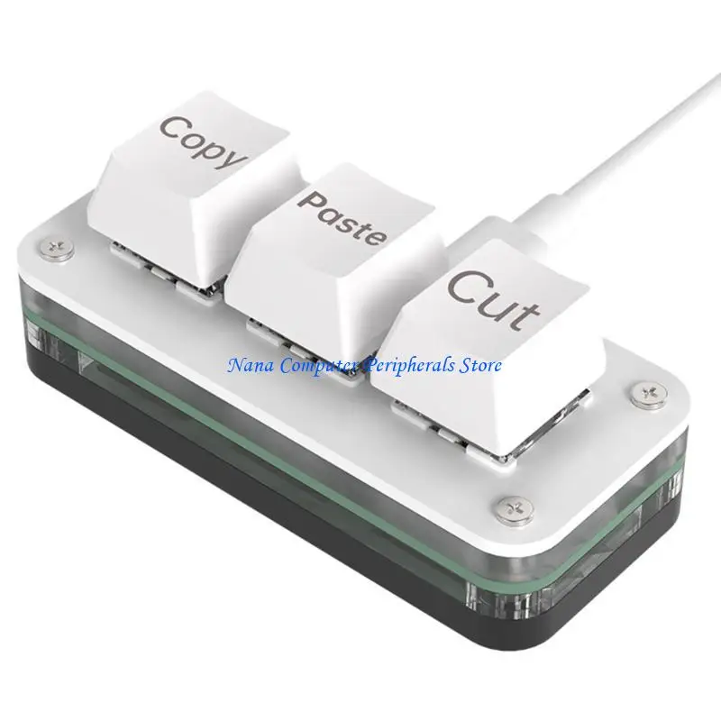 F68C RGB 3 Keys Mini Keypad Programming Macro Keyboard Type-C Customize Gaming Mechanical Keyboard For E-sports Game Tablet