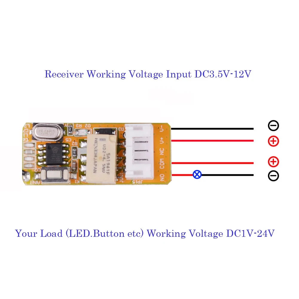 DC5 -12V 3.7V Mini Relay Remote Control Switch Small Contact NO COM NC Learning Button Wireless Receiver Transmitter ASK 433Mhz