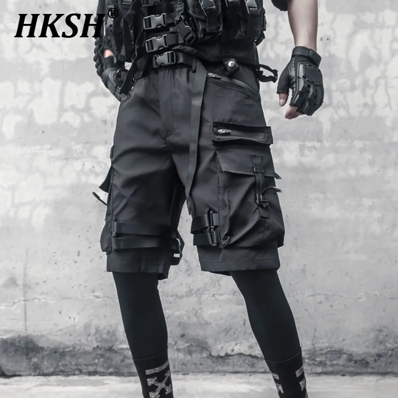 HKSH Heavy Industry Design Functional Work Shorts Men's Summer Multi Pocket Knee Length Pants Loose Sports Trendy Brand HK0955