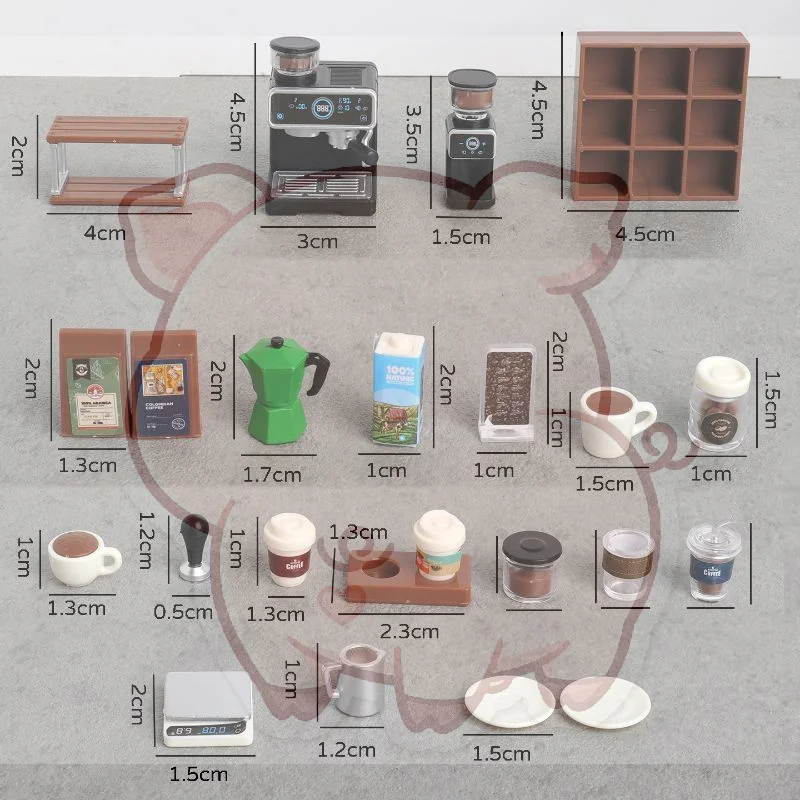 1:12 Dollhouse Miniature Coffee Machine Cup Set Highly Detailed Kitchen Model Toy for DIY Dollhouse Decoration Hobby Collectors