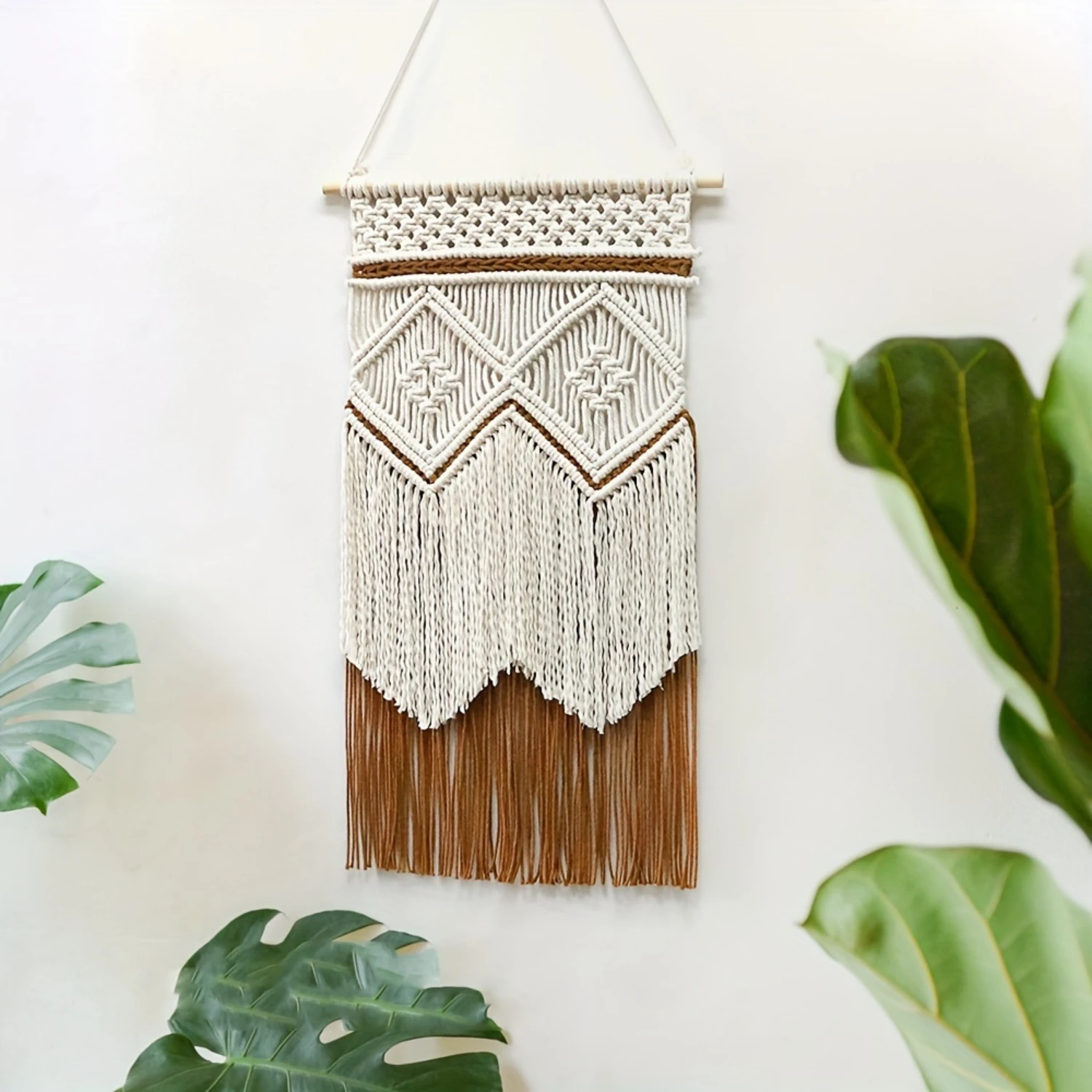 

1pc Bohemian Woven Tassel Tapestry, Background Cover Hanging Pendant For Bedroom Office Living Room Decoration