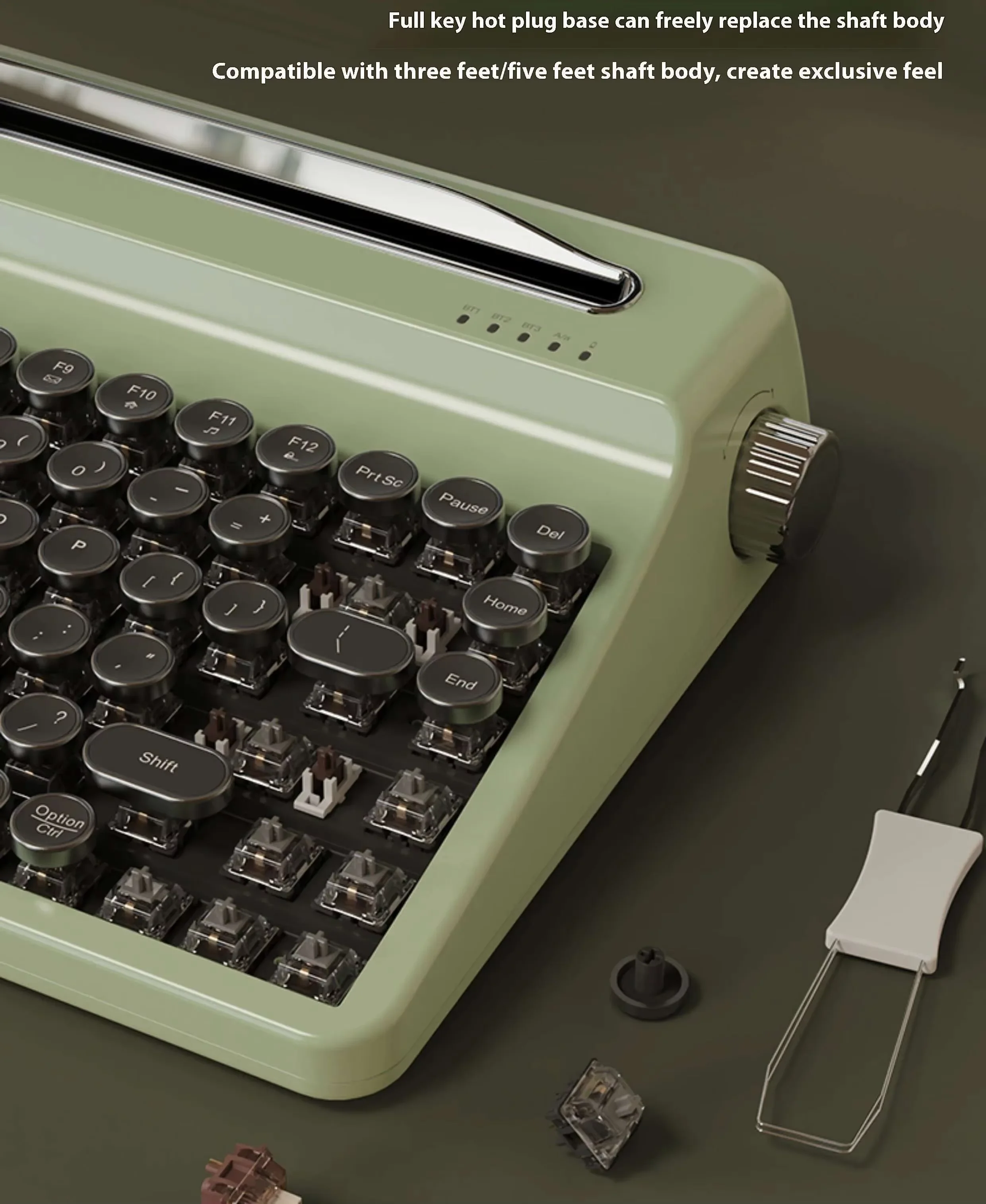 QL75 Customized Three Mode Mechanical Keyboard Typewrite Keyboard Hot Swappable with Control Knob VIA QMK Dynamic RGB PC