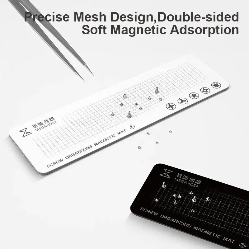QIANLI MEGA-IDEA-Organizador Duplo Parafuso Lateral, esteira magnética para o telefone móvel, Peças de Reparo de Alta Precisão, Armazenamento Pad Mat
