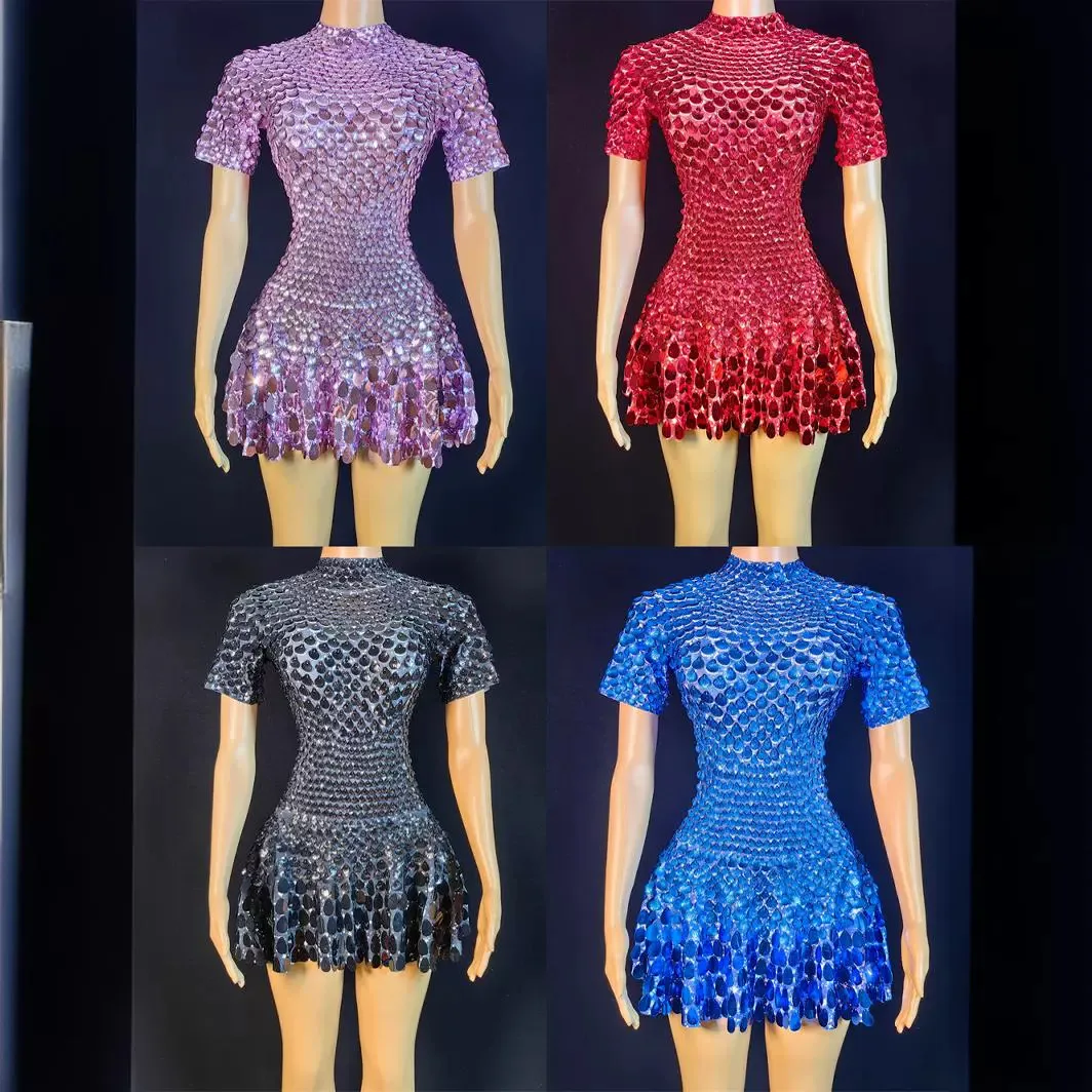 

Милое мини-платье с блестками, сценический костюм для вечеринки в ночном клубе, сексуальная эластичная узкая юбка с блестками