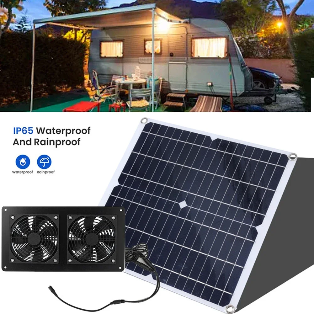 30W Outdoor Solar Exhaust Fan 12V Waterproof Solar Panel Air Extractor Fan For Dog Chicken Coop RV Greenhouse Fan Power Tools