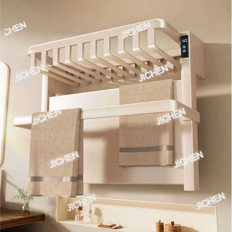 

JTC Intelligent Electric Heated Towel Rail Luxury Washcloth Shelf Household Hot Towels Warmer Bathroom Wall Mounted Electric Dry