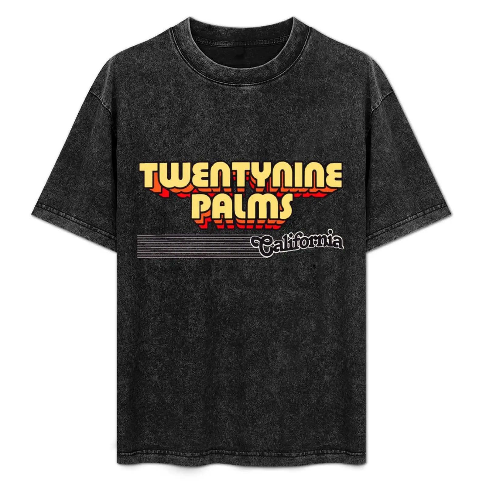 

Twentynine Palms, California | Retro Stripes T-Shirt Minimalist Plain Crew Neck T-Shirt
