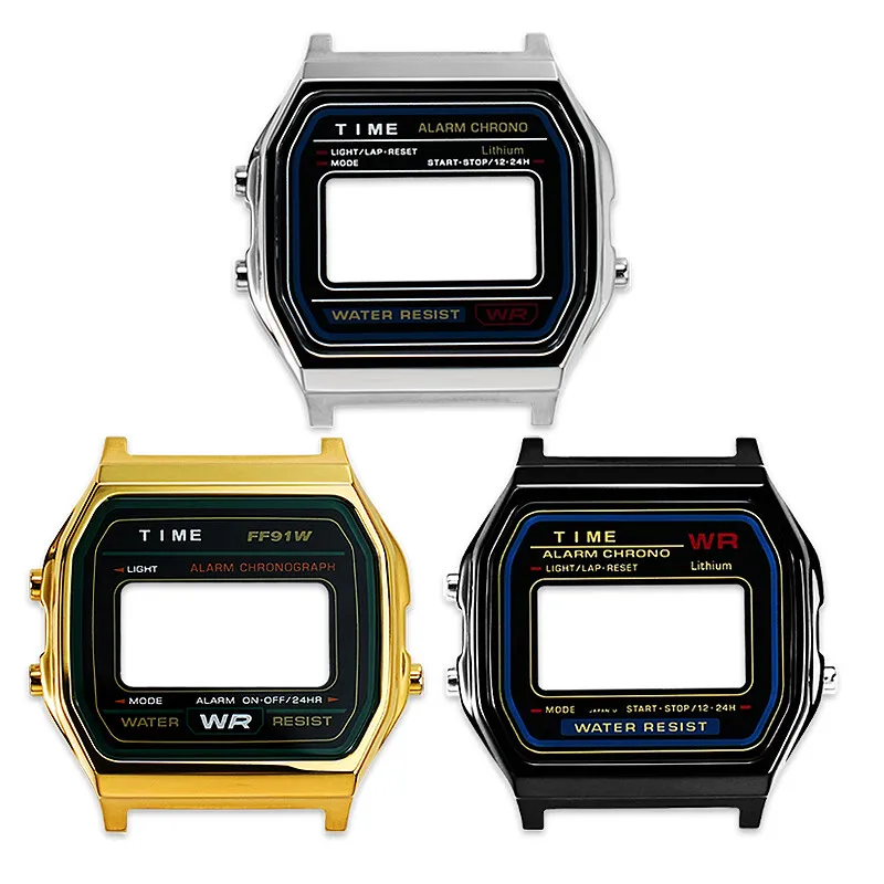 Kit Mod de caja de Metal A158 para Casio 593 A158W A158WE A159W A168, caja de acero inoxidable, modificación de correa de reloj, accesorios de reloj