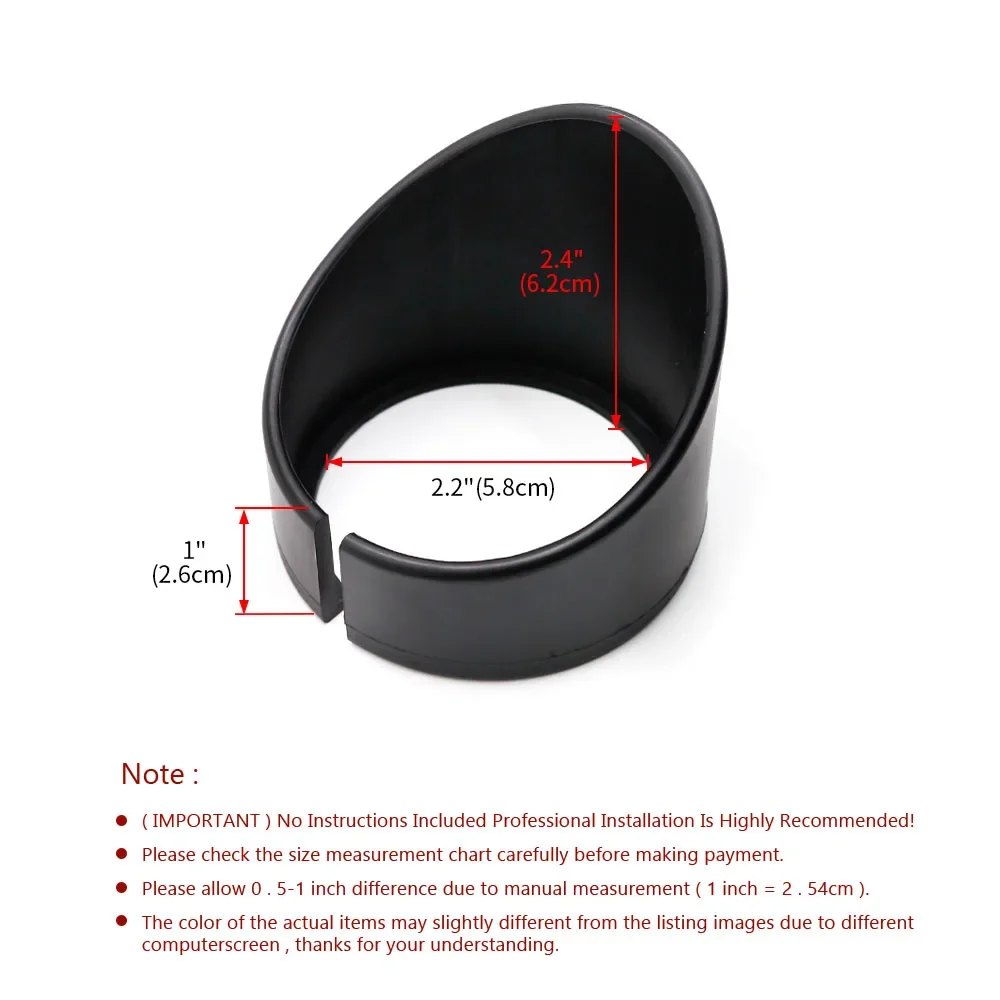 Universal 60mm Gauge Visor Cover Surround Protector Sun Light Shield Hood Visor Cover Pod Cap Car Meter