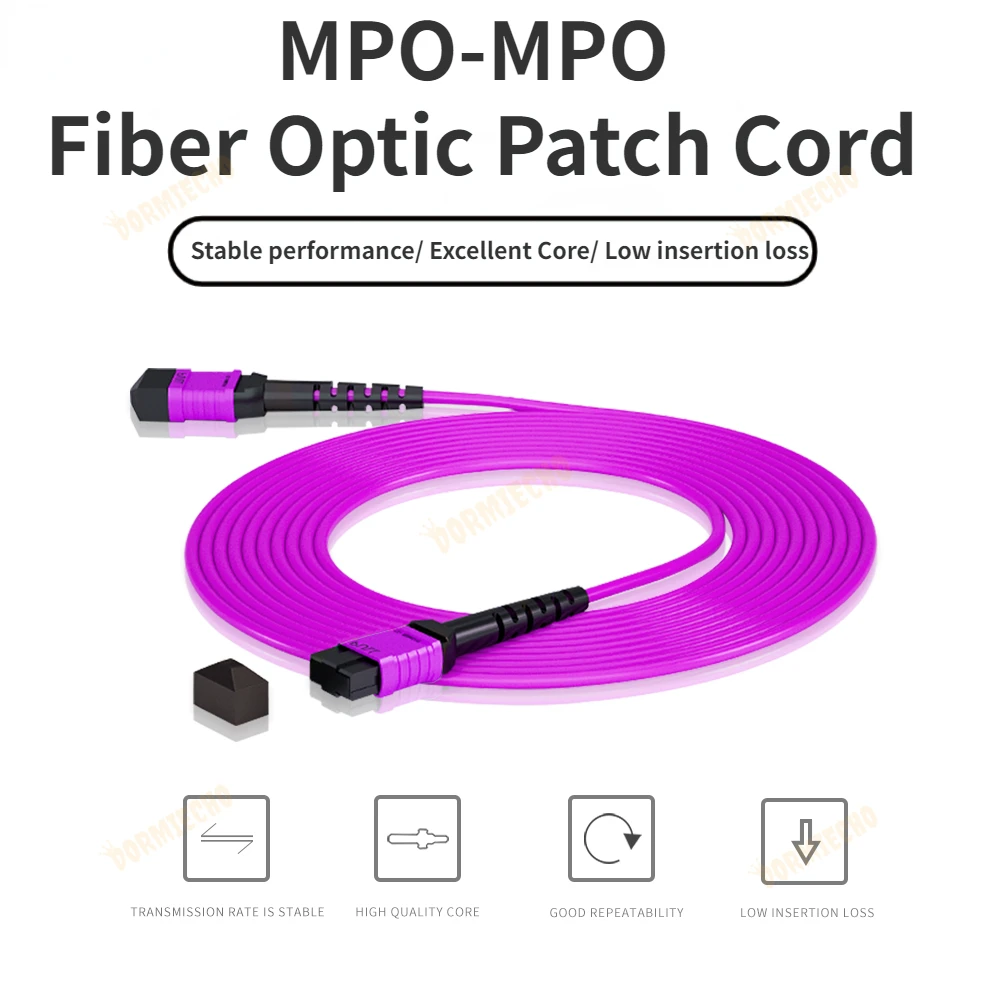 Type C OM4 MPO 100% Original Fiber Optic Patch Cord Female to Female 1M/3M/5M/10M/15M  8/12 Core Multi Mode MPO-MPO Fiber Cable