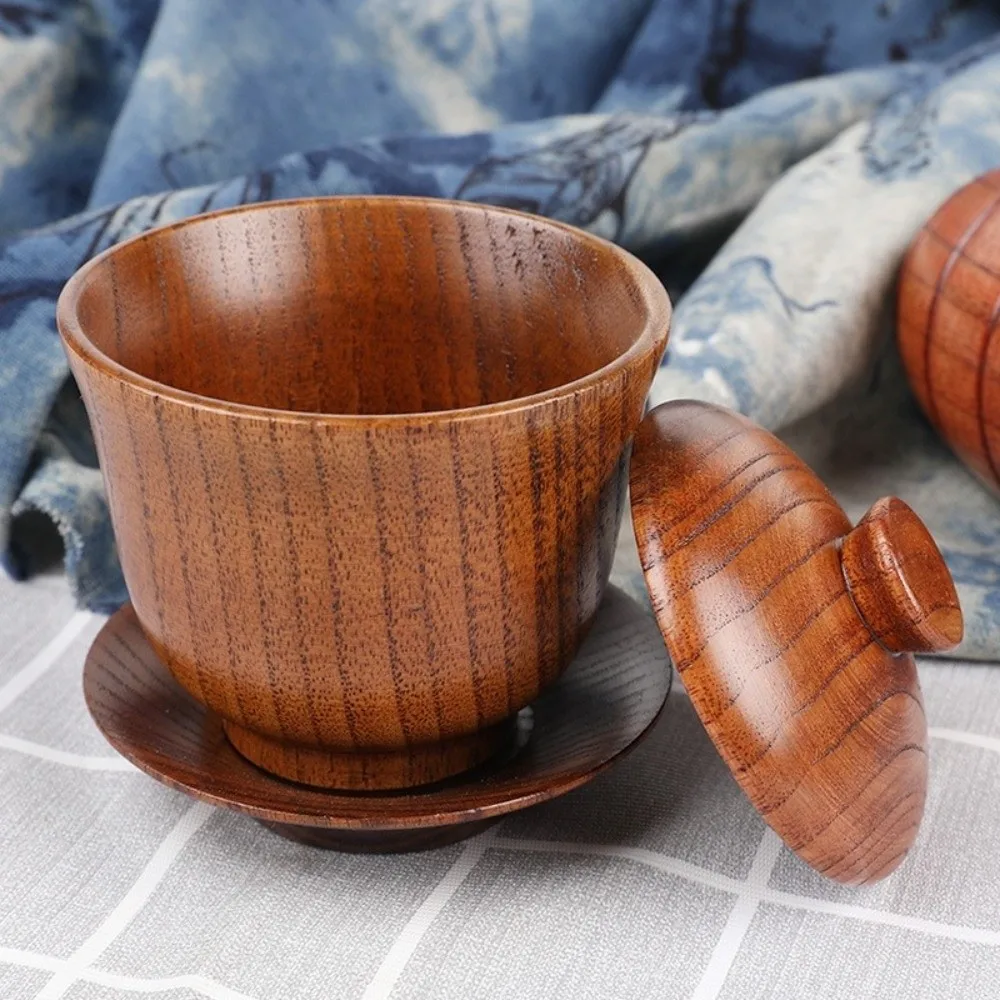 Natural Multi Shape Wild Jujube Wood Cup With Handle Natural Grain Wood Mug Coffee Mug For Restaurant