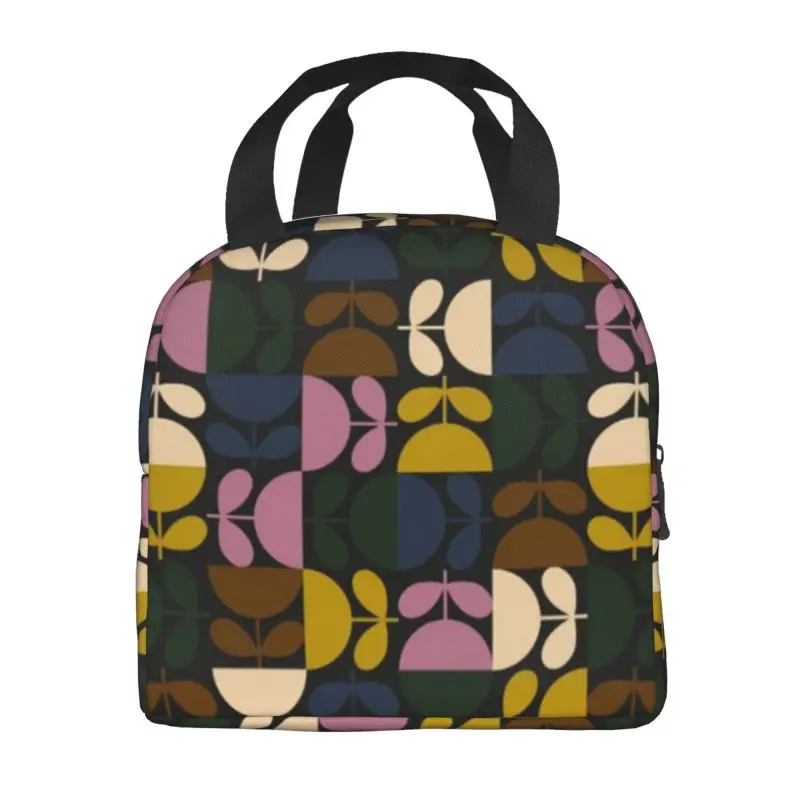 Orla Kiely Multi Stem Geometric Insulated Lunch Bags for Scandi Mid Century Modern Portable Thermal Cooler Bento Box School