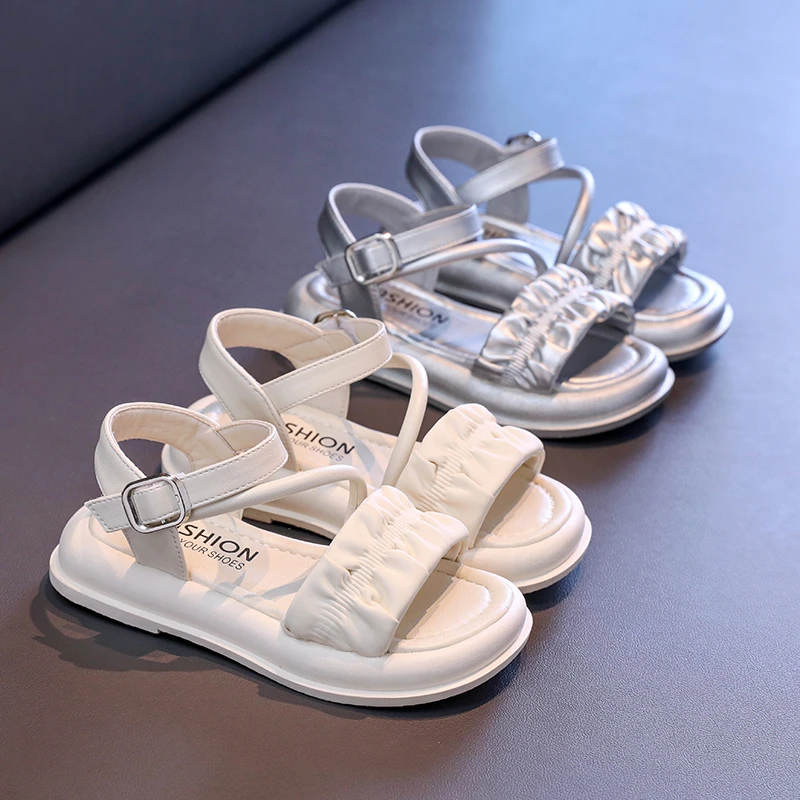 

Модные повседневные сандалии-гладиаторы для девочек, новинка лета 2024, детские школьные сандалии, детские полые сандалии с милым цветком для малышей