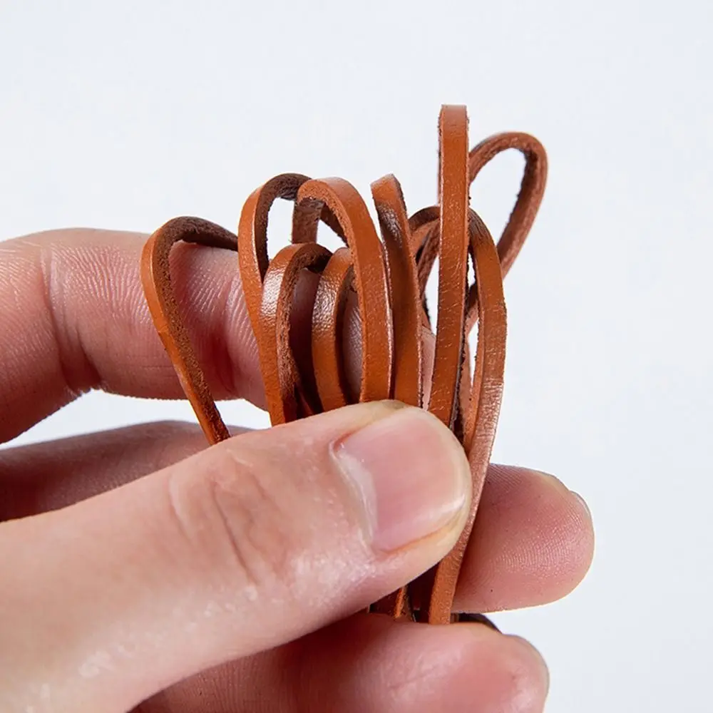 الرجعية جولة جلد طبيعي الحبل شقة 5 متر جلد البقر حبل ثونغ الحبل سوار ذاتي الصنع