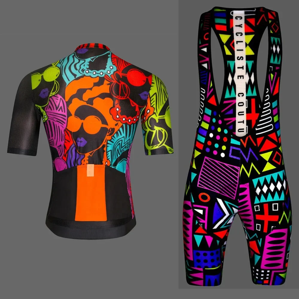 Tuta da Ciclismo Quick Dry Unisex Triathlon Competitions pantaloncini con bretelle a maniche corte Set abbigliamento da bicicletta Maillot Ciclismo