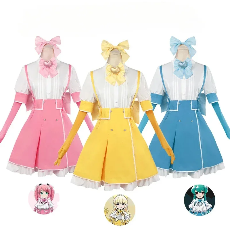 

In Stock Magia Magenta Azure Sulfur Cosplay Anime Gushing Over Magical Girls Cosplay Uniform Halloween Party Outfits for Women