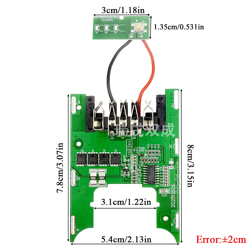 Elektrowerkzeug Li-Ionen-Akku-Gehäuse PCB Ladeschutz-Platine für Dewalt 18V 20V DCB180 DCB200 Akkugehäuse – Detail 7