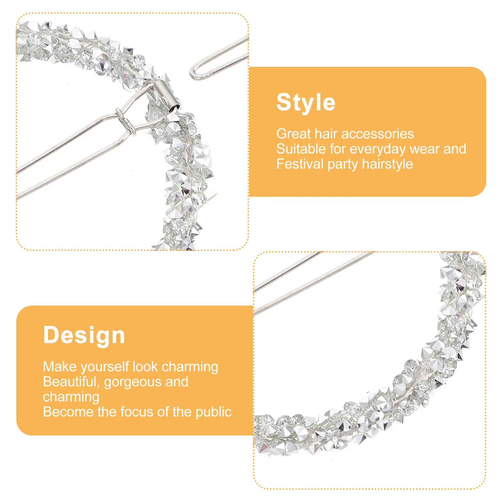 

3pcs Alloy Round Crystal Hair Clip Rhinestone Barrettes Hair Round Hairpin Accessories For Women Daily Party Use