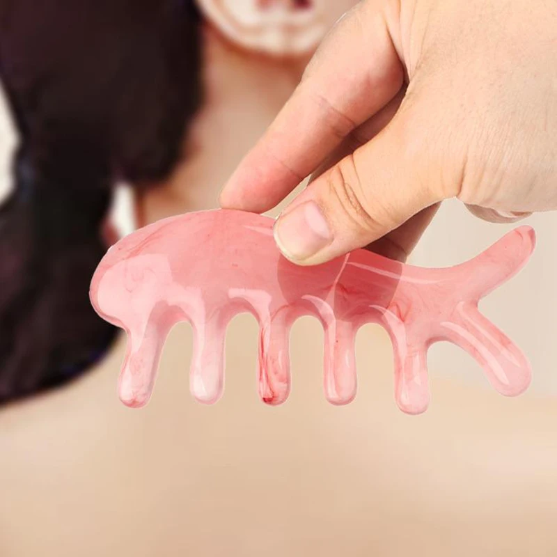 

Resin Wide Toothed Comb Tighten Skin Reduce Wrinkles Guasha SPA Scalp Massage Brush Pocket Comb Skin/Hair Care Tool