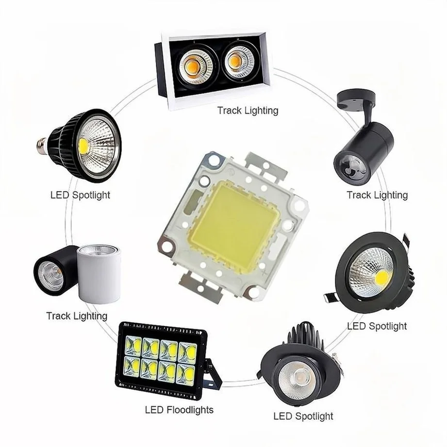 Módulo COB de diodos para foco al aire libre, bombillas de luz integrada de jardín, 10/20/30/50/70/100W DC 12V 36V