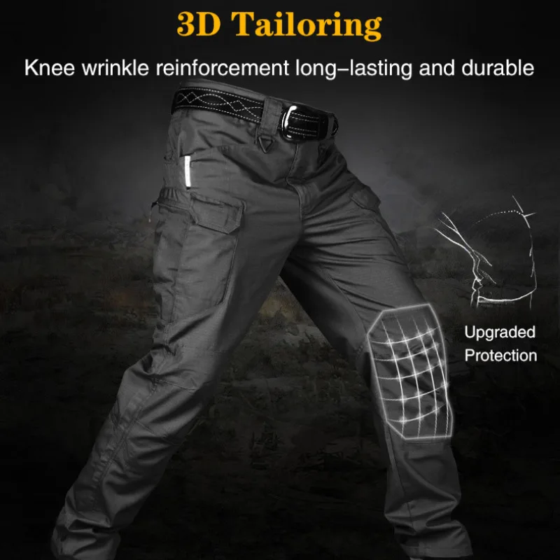 Pantalones de entrenamiento de combate elásticos para hombre, pantalones Cargo informales ligeros resistentes al desgaste, pantalones deportivos multibolsillo para senderismo al aire libre