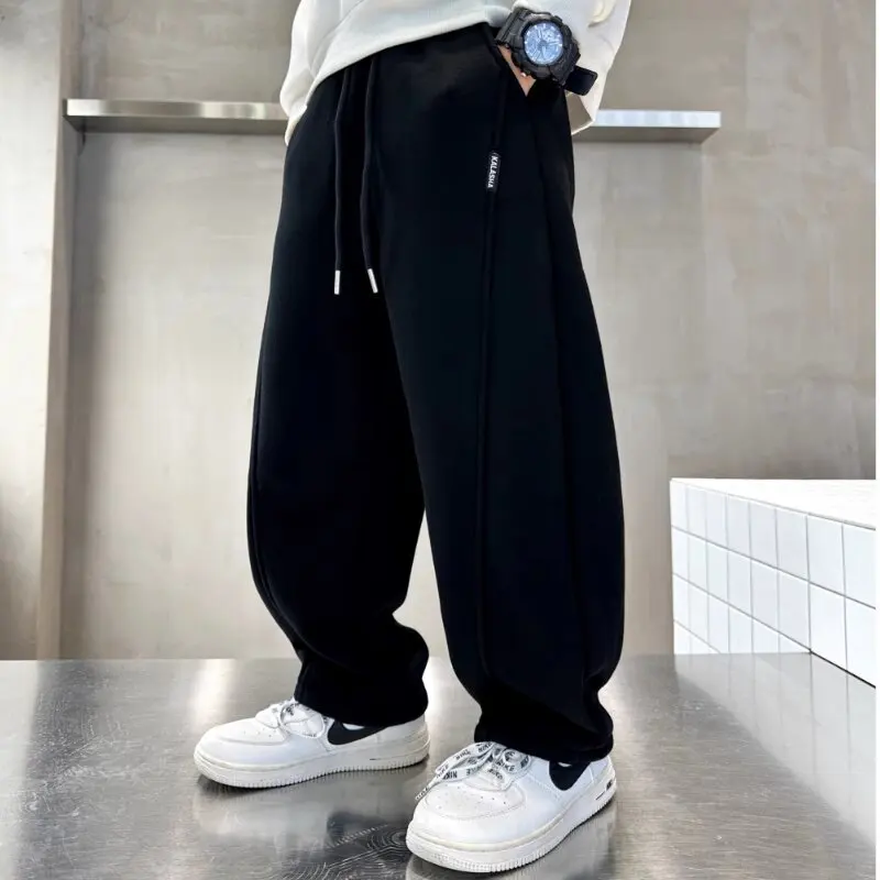 Kinder Frühling Herbst Baumwollhosen mit gebogenem Bein, Jungen Mädchen, dehnbare, lässige, lockere Jogginghosen, weiche lange Hosen für Kinder, Freizeit-Sportbekleidung – Detail 6