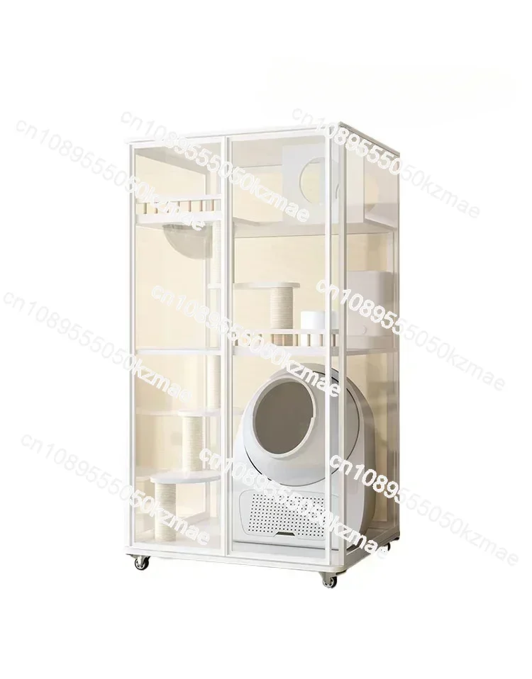 

Клетка для кошек, мусорное ведро, встроенный кошачий домик, панорамная зона шкафа, вилла для кошек, не покрывает домашнее твердое дерево