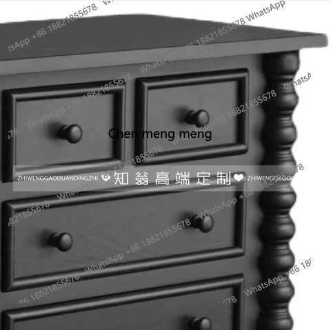 미국 전원풍 원목 심플 원목 침대협탁 프렌치 모던 심플 로마 기둥 조각 H