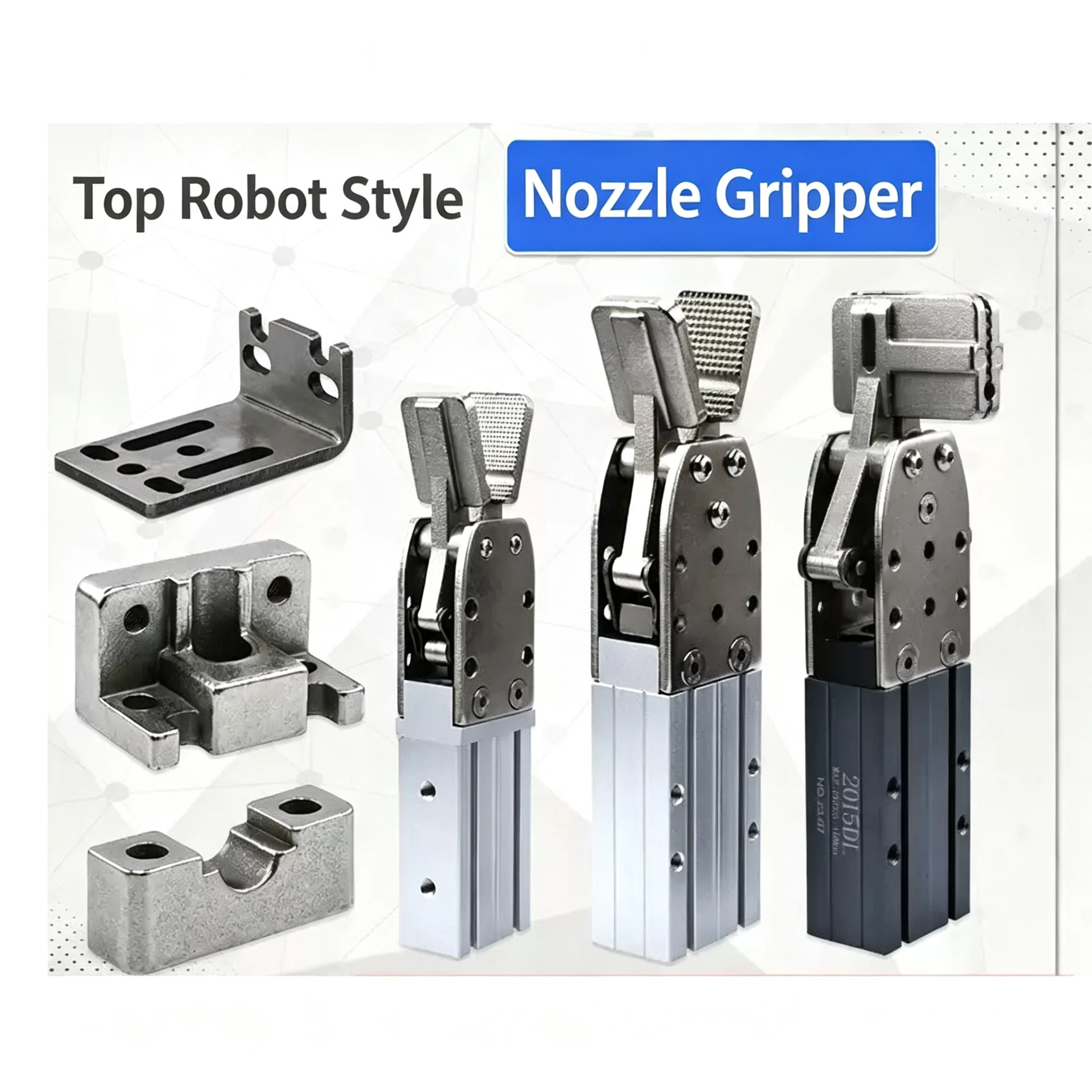 Pneumatic Cylinder Gripper for Robotic Machines Single-acting Double-acting End Clamps Manipulator 2015D 1615D