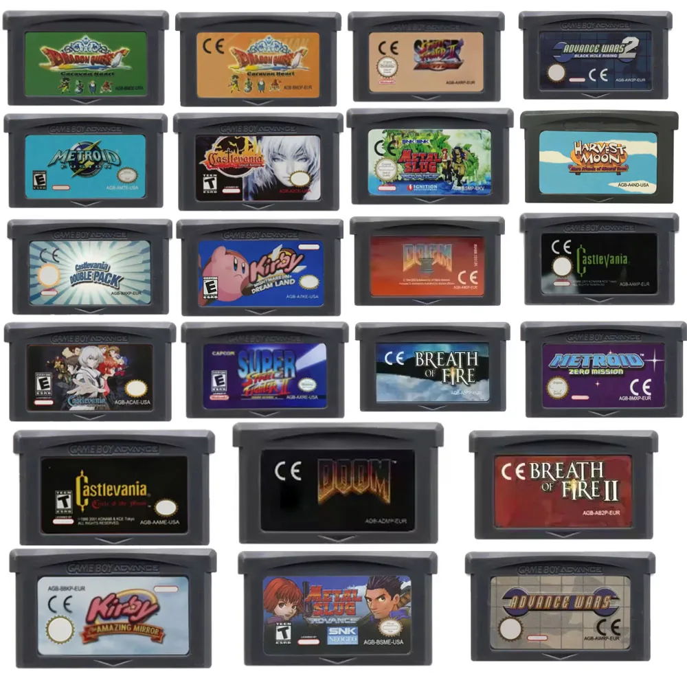 Cartucho de Videojuegos GBA, Tarjeta de Juegos de 32 Bits, Turbo Revival, Summon Night, Klonoa, Advance Wars, Shining Soul, Metal Slug, Breath Fire II