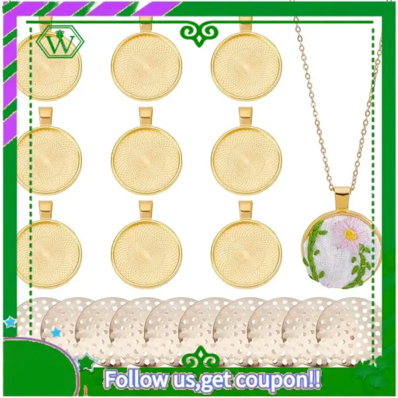 

A18P-подвеска с круглым безелем для фотокровок, набор из 10 предметов, для изготовления ювелирных изделий своими руками, кабошонные заготовки