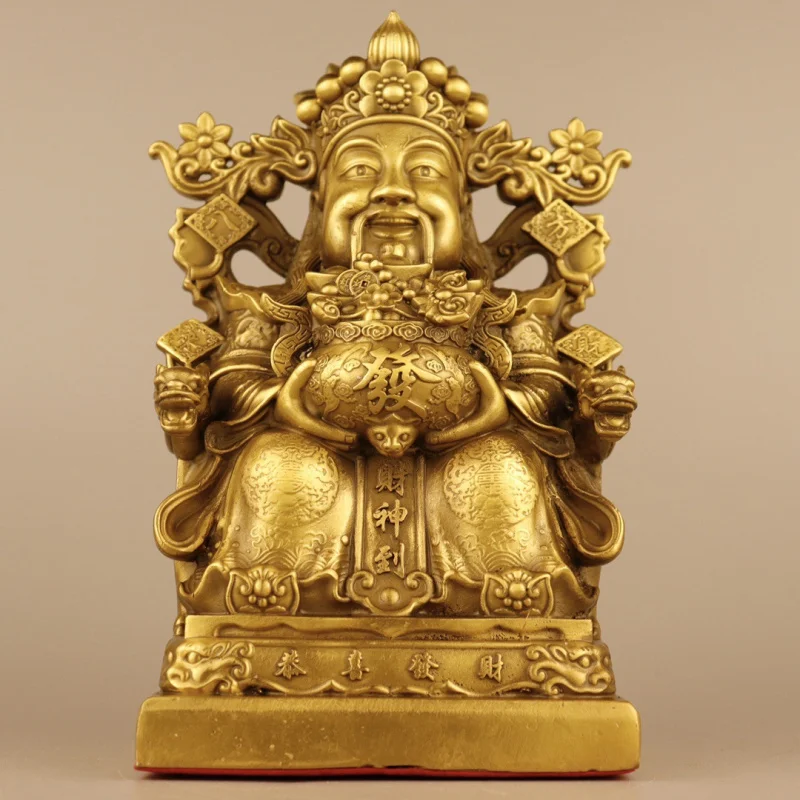 

Статуэтка Бога богатства из латуни для домашнего поклонения, фигурка для привлечения удачи, украшение в виде чаши с сокровищами, подарок на открытие, предмет декора