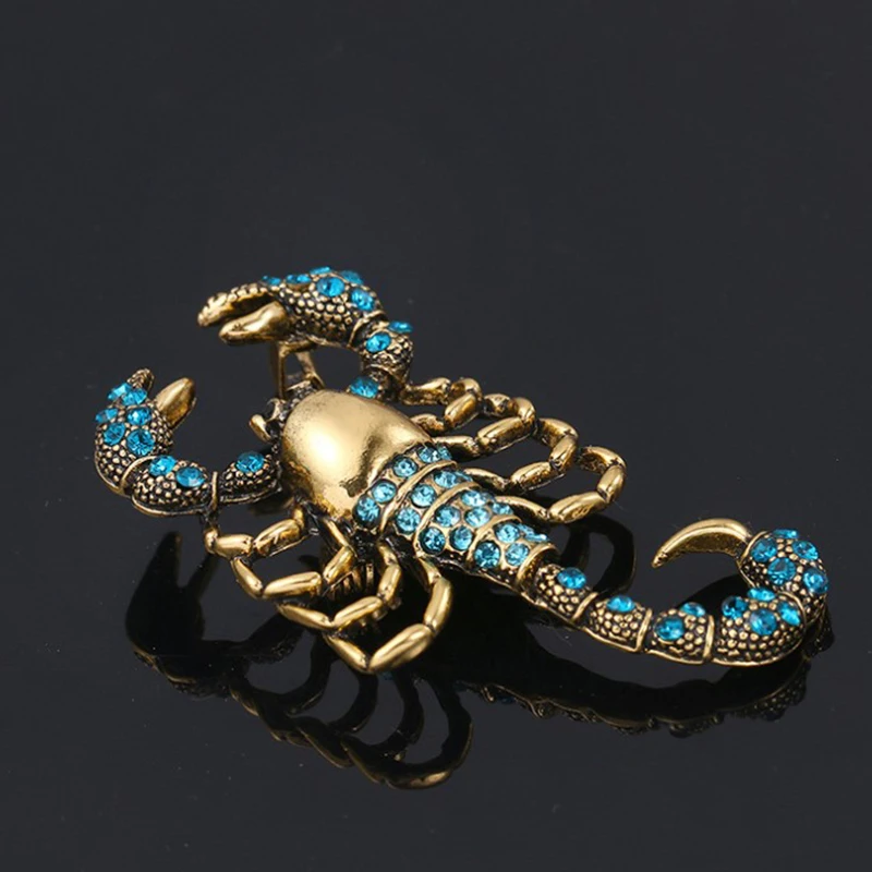 (.) Fashion Creative Personalized Vintage Alloy Rhinestone Scorpion Brooch Eco-Friendly Brooch Pin Accessories