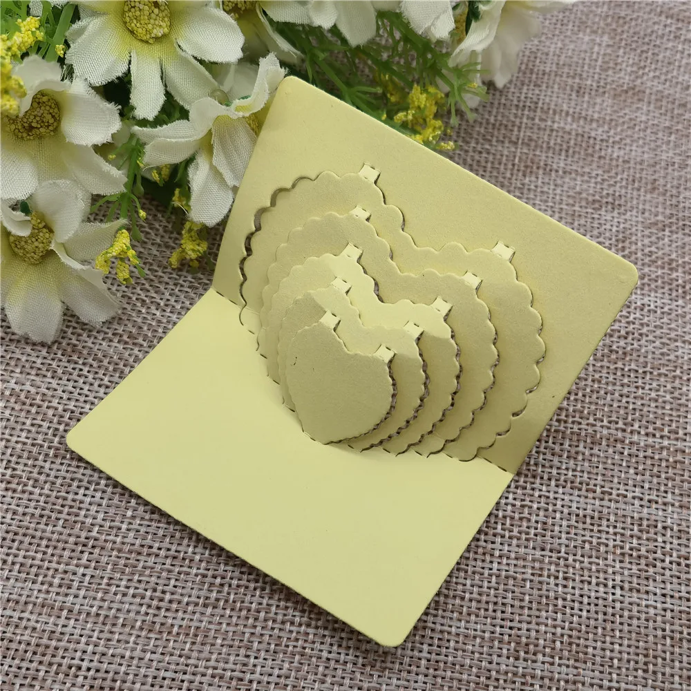 3D stereo concentric sweet heart Metal Cutting Dies Stencil Scrapbooking Photo Album Card Paper Embossing Craft DIY