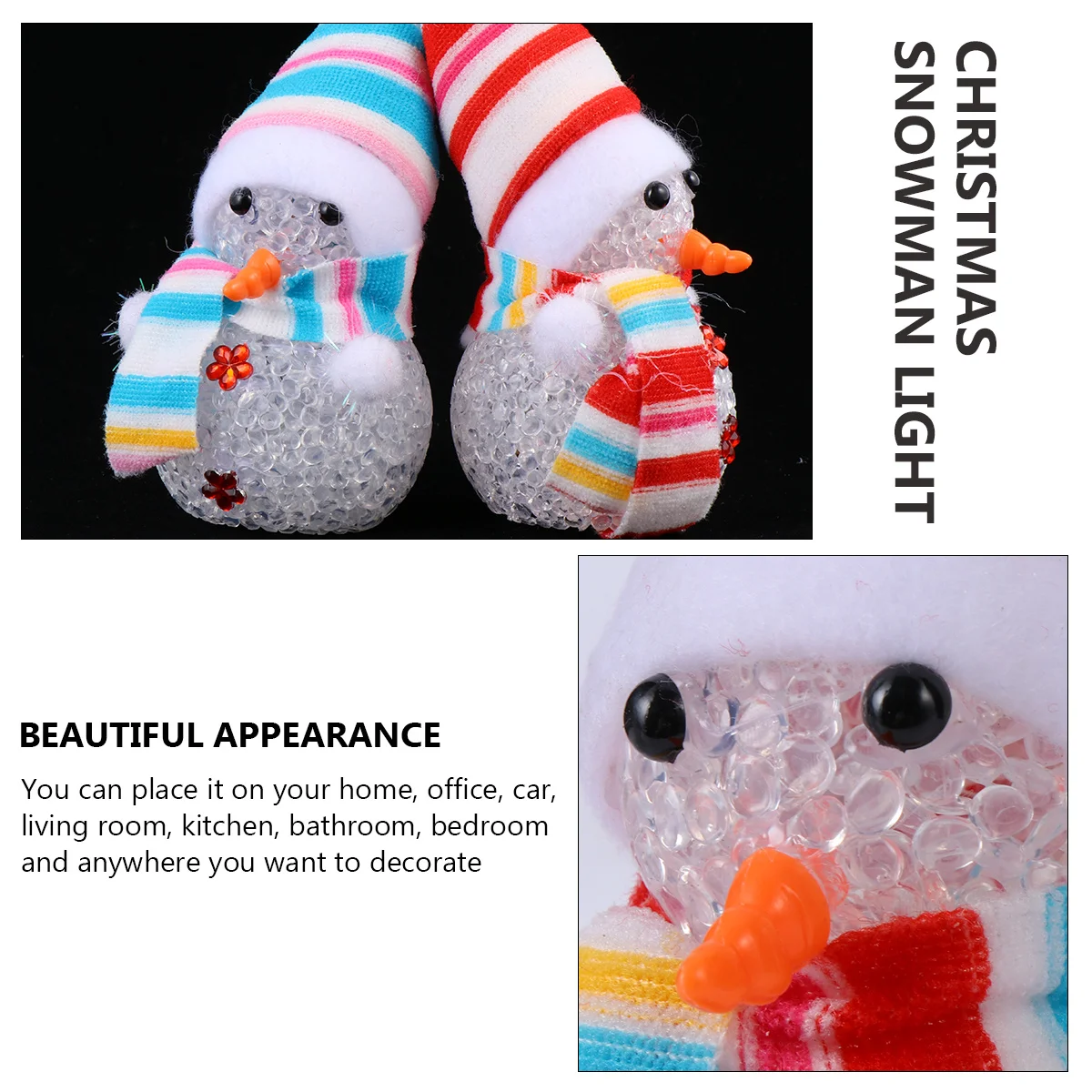 2 قطعة عيد الميلاد ثلج ضوء LED كريستال اللون تغيير ضوء الليل ديكور المنزل مكتب سيارة LED كريستال ثلج مصباح