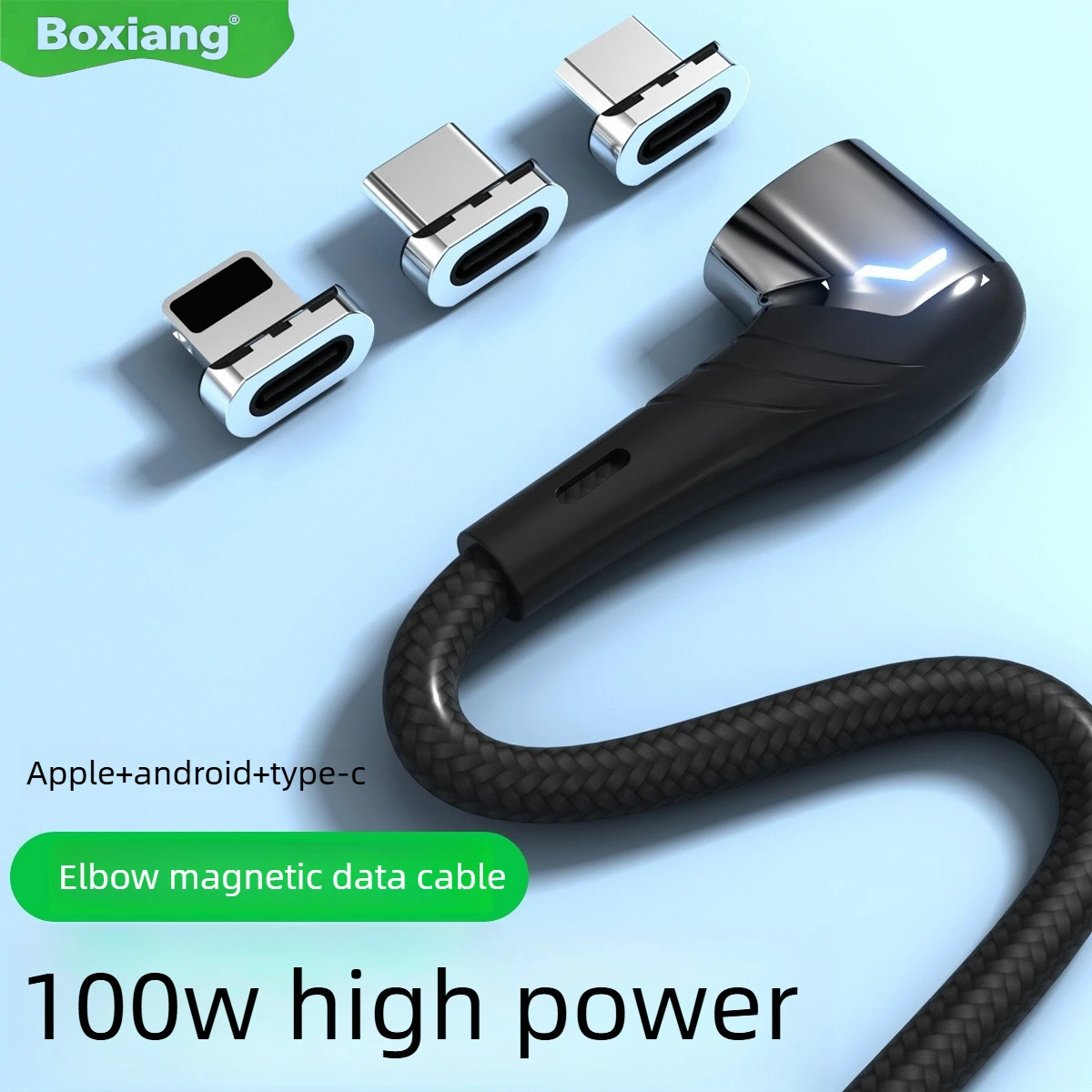 Boxiang 5A Magnetic Data Cable Is Suitable for Huawei Mobile Phone Apple Android Type-C Charging Cable Magnetic Fast Charging