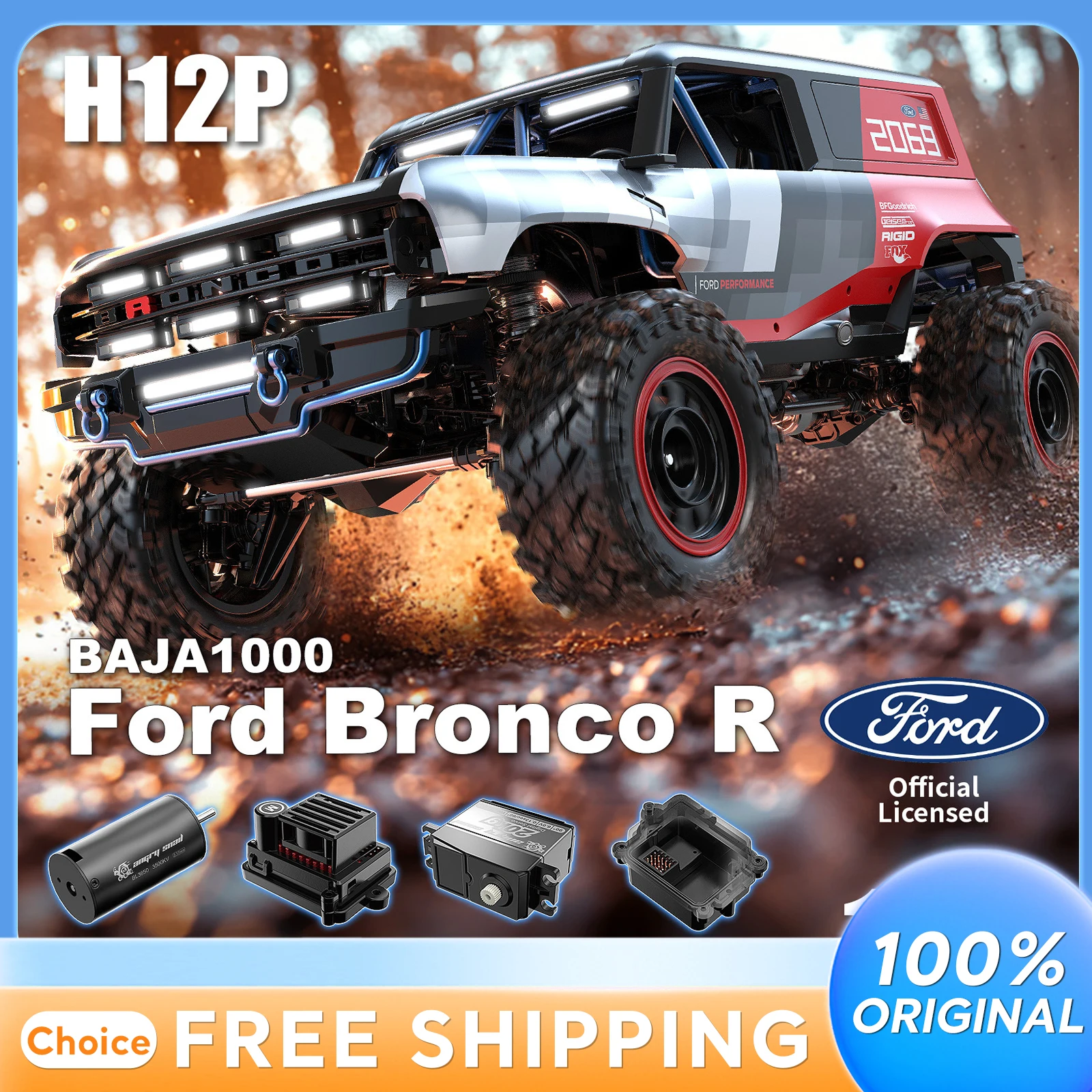 

MJX H12P 1:12 High-Speed Climbing Off-Road RC Car Full Scale Electric Toy Hobby Car For Children And Model Enthusiasts Gift