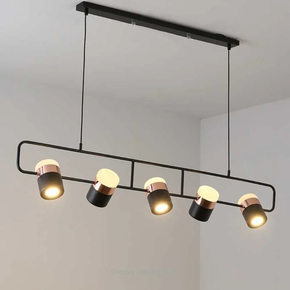 Nordic Post-modern Minimalist Pendant Lamp,Sleek Gold Style, Metal & Glass,for Dining Room Kitchen Island Table,Three-head Light