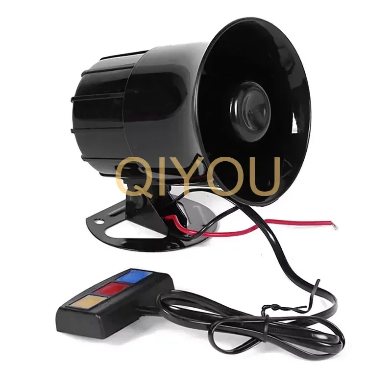 Amplifier Police Siren 3 Tone DC 12V Wired Control with Mic Loudspeaker Emergency Electronic PA System for Police Cars