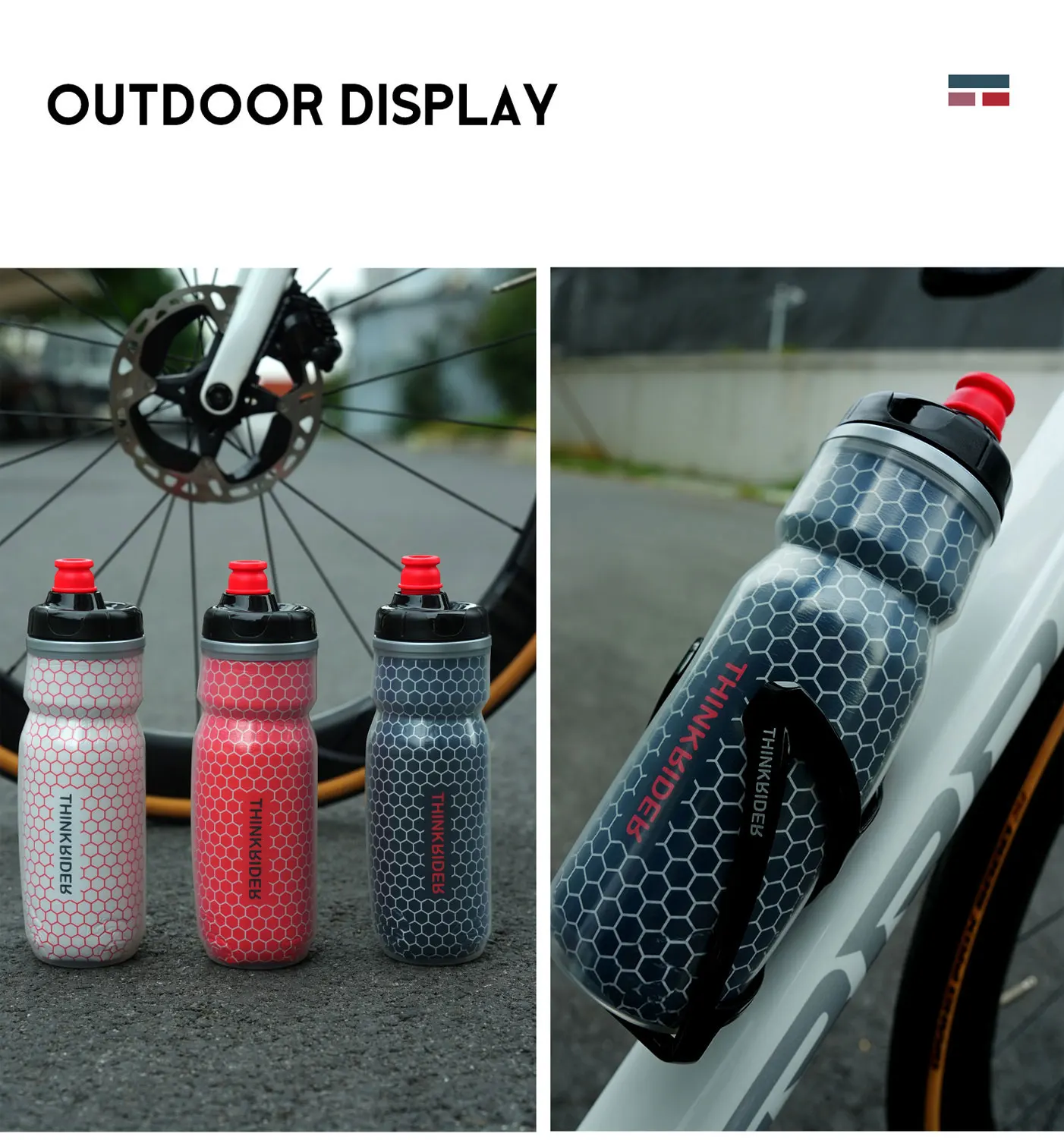 ThinkRider 620ML Cycling Keep Cold Bottle MTB Road Bike Portable Cup Lightweight Outdoor Water Bottle Bike Accessory_maomaolike.com