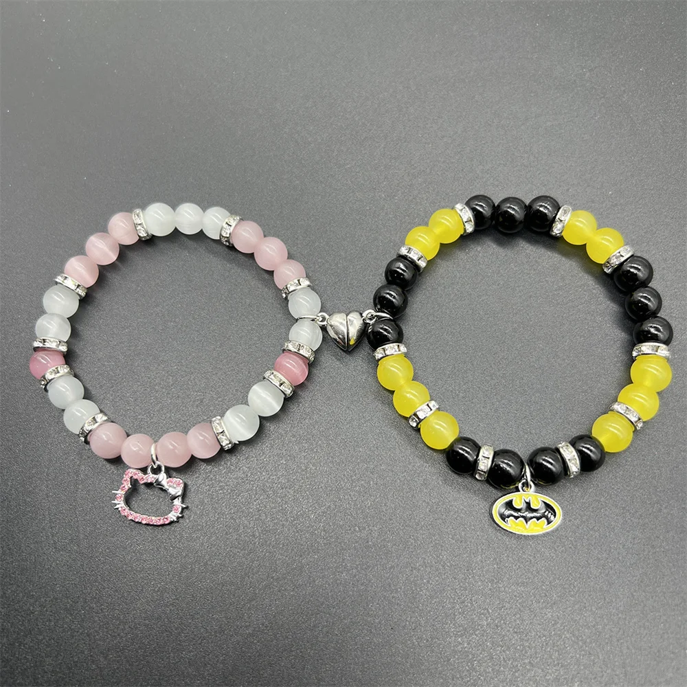 2 Teile/satz Mode Paar Perlen Armband Hallo Kitty Passende Armbänder, Die Wirklich Umgebt Album Inspiriert Freunde Schmuck Geschenk