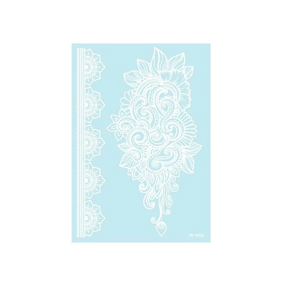 Leg Arm Luminous Henna Tattoo Sticker Wedding Tool India Flower Lace Temporary Tattoo Waterproof Noctilucent