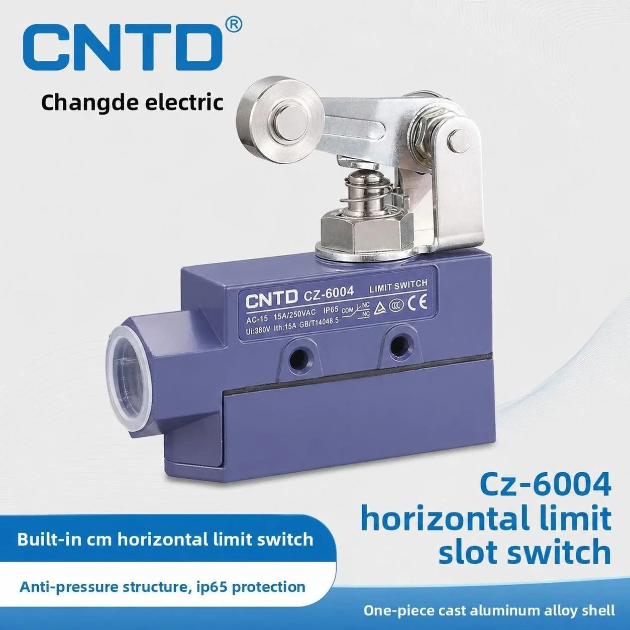 CNTD Changde Electric Limit Stroke Switch Sealed Aluminum Alloy TZ/CZ-6004 Stainless Steel Wheel Roller